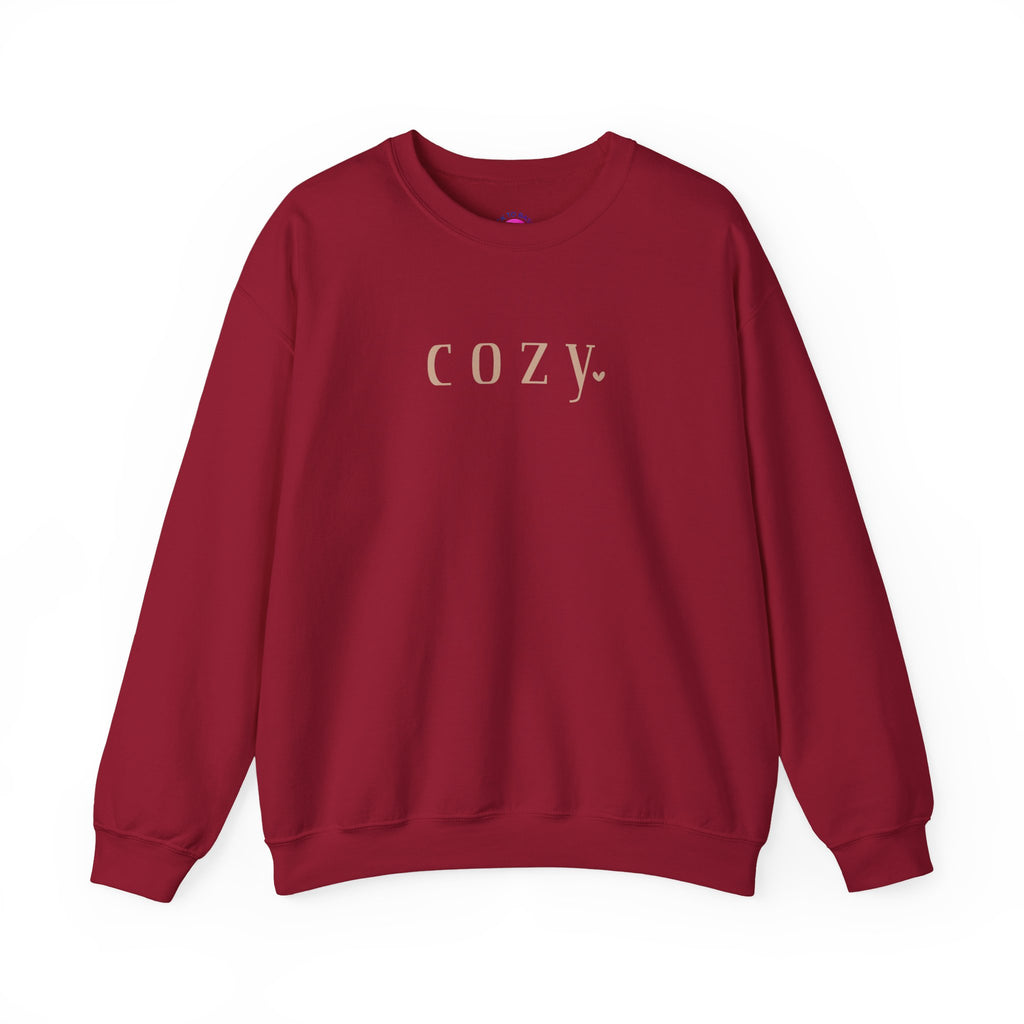 Cozy Crewneck Sweatshirt — Minimal 'COZY.' Soft White Pullover
