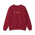 Cozy Crewneck Sweatshirt — Minimal 'COZY.' Soft White Pullover