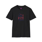God Bless America Patriotic Christian T-Shirt with Cross Printify