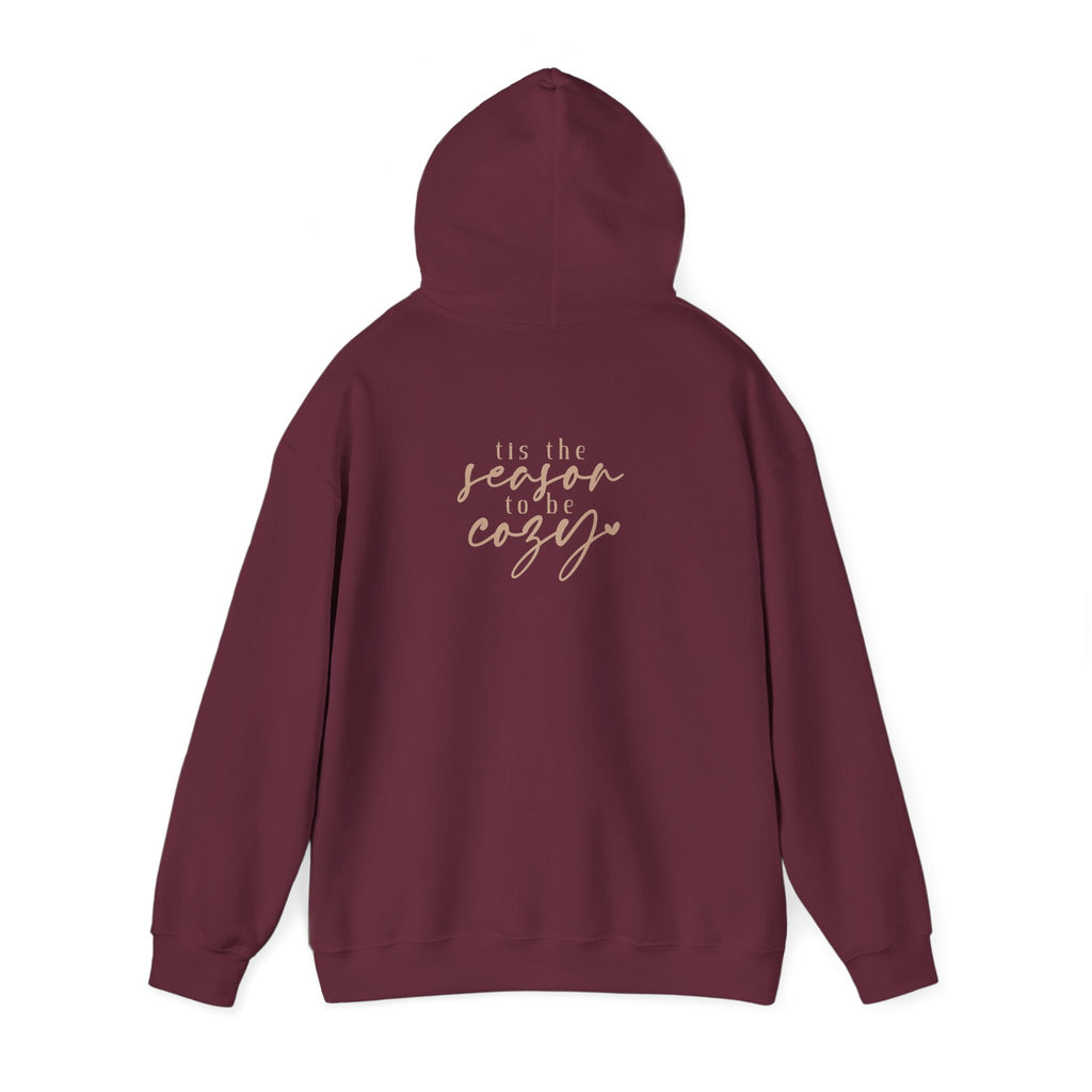 Let’s Get Cozy Hoodie with “Tis the Season to Be Cozy” on the back Soft Holiday Pullover