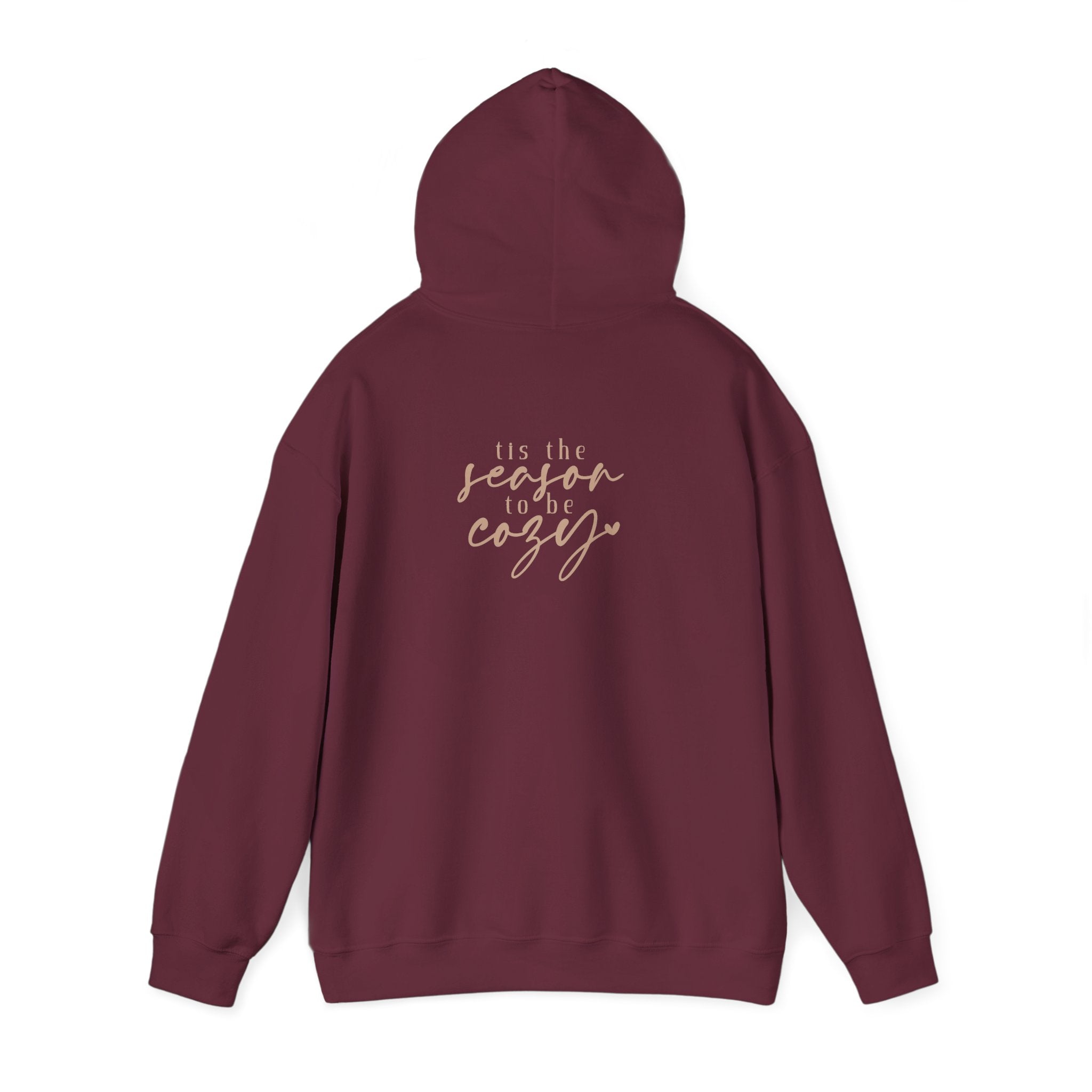 Let’s Get Cozy Hoodie with “Tis the Season to Be Cozy” on the back Soft Holiday Pullover