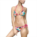 Tropical Floral Bikini Swimsuit — Women's Tie-Side Triangle Swimwear Printify