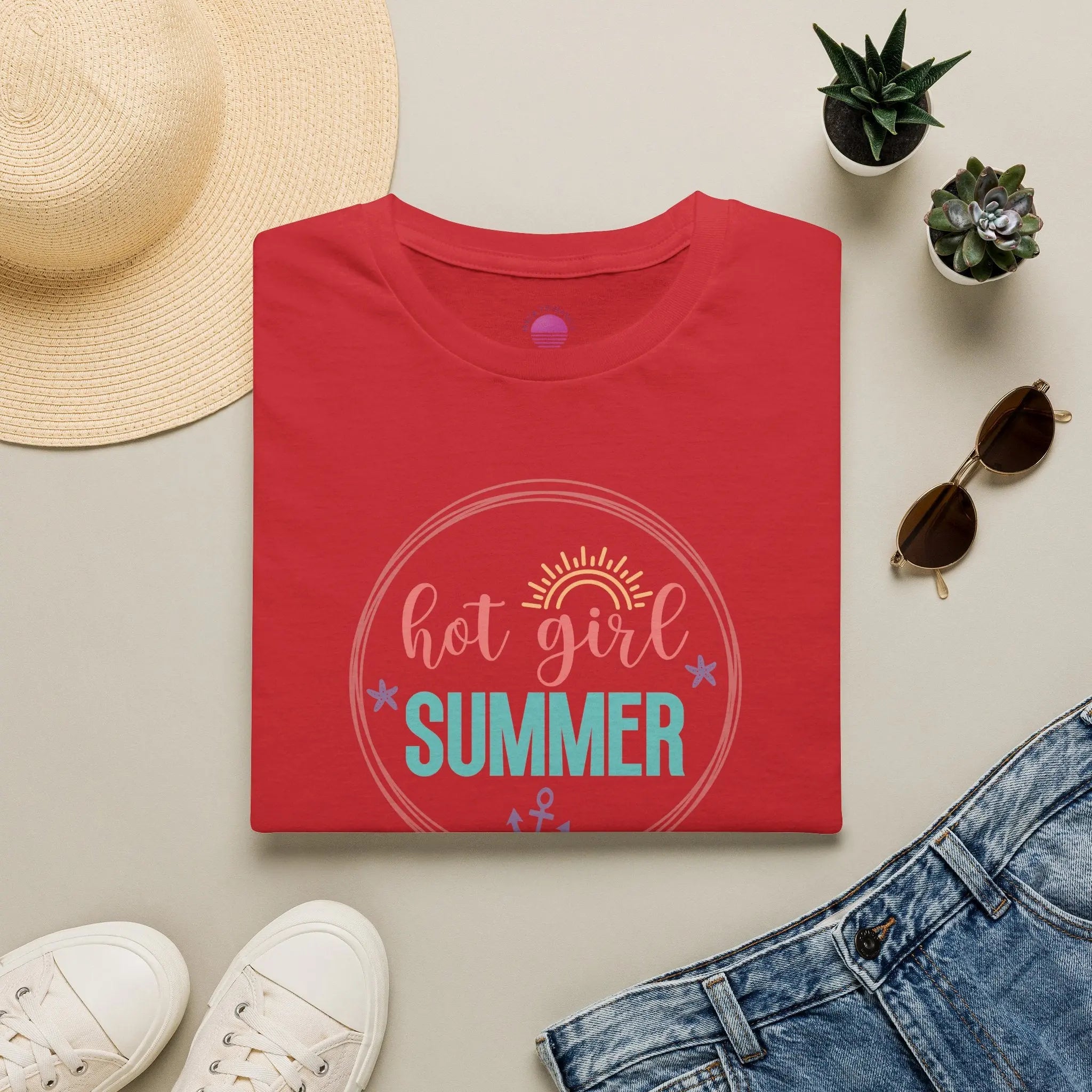 Hot Girl Summer Beachy Sun T-Shirt Printify Back To Basics