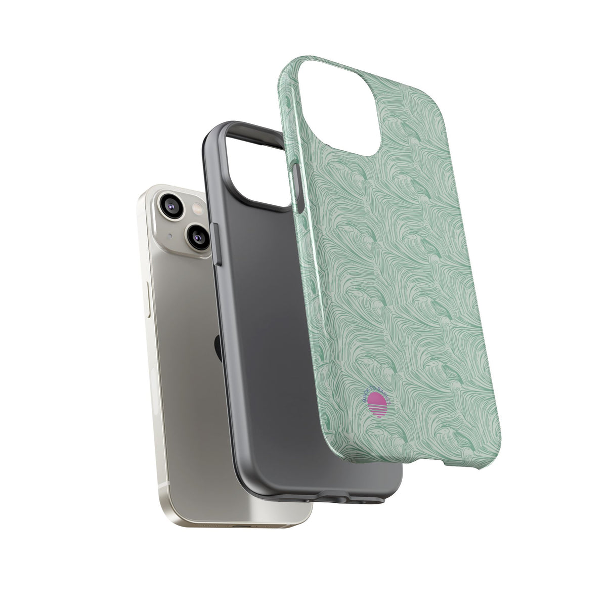 All over print Green pastel whirls iphone case