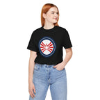 Patriotic Starburst Tee — Red, White & Blue Round Emblem T-Shirt Printify