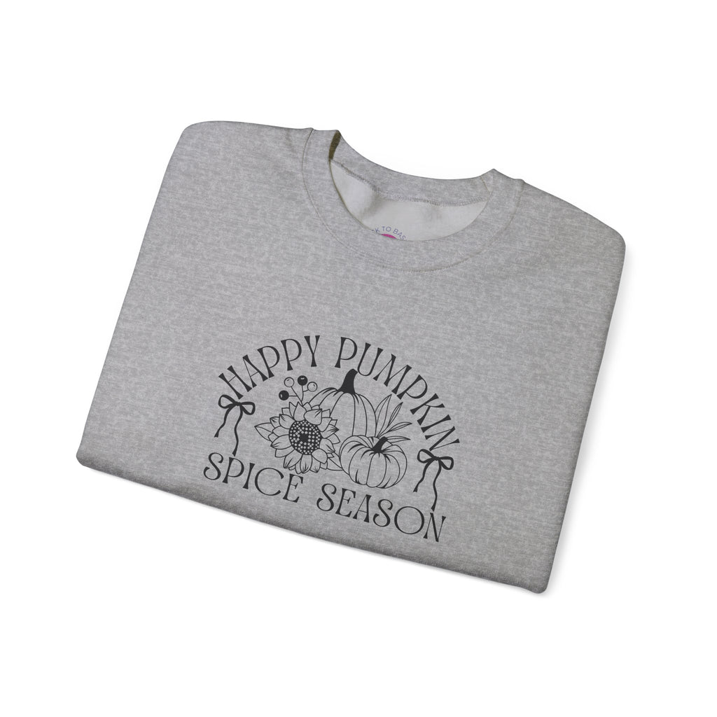 Fall Vibes Crewneck Sweatshirt — 'Happy Pumpkin' Spice Season Bonfires, Sweaters & Hayrides