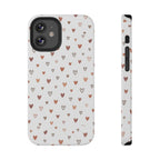 Heart Doodle Shockproof Phone Case — Cute Neutral Tiny Hearts Design Printify