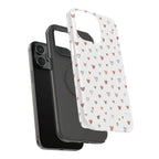 Heart Doodle Shockproof Phone Case — Cute Neutral Tiny Hearts Design Printify