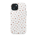 Heart Doodle Shockproof Phone Case — Cute Neutral Tiny Hearts Design Printify