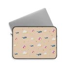 Beach Pattern Laptop Sleeve — Sunglasses, Beach Balls & Clouds Design Printify
