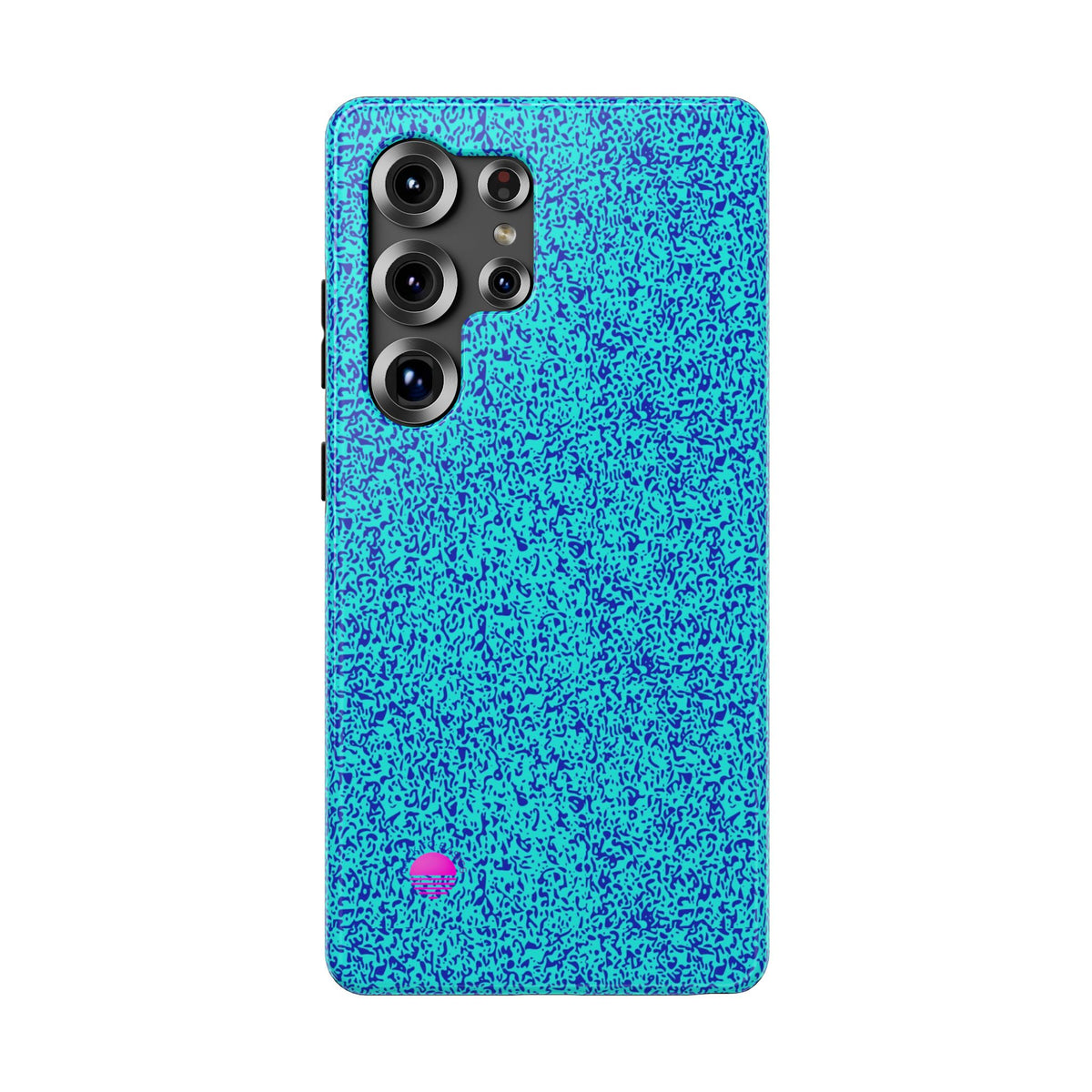 Android aqua blue leopard all over print phone case