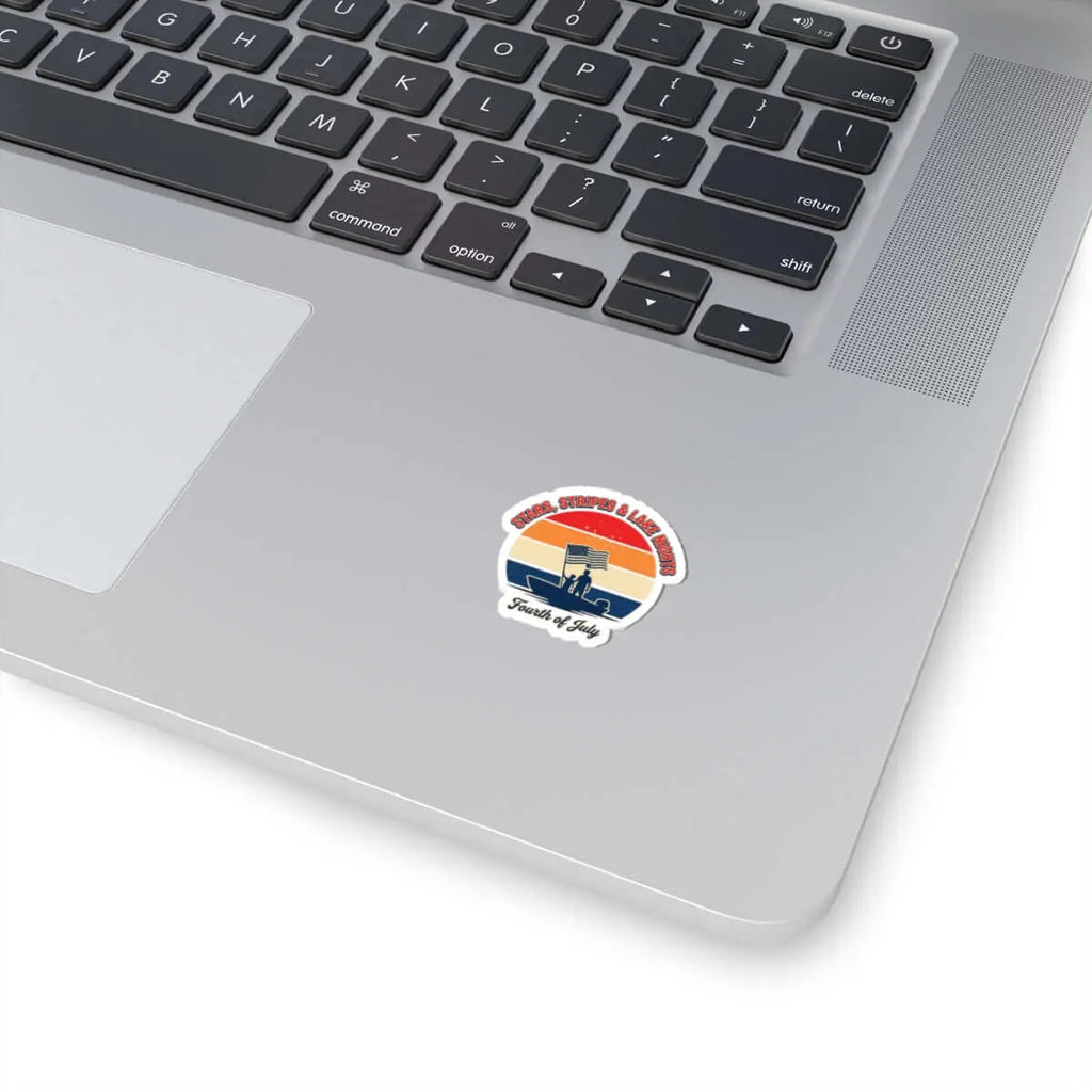 Stars & Stripes Lake Nights Sticker | 4th of July, vintage Americana Printify