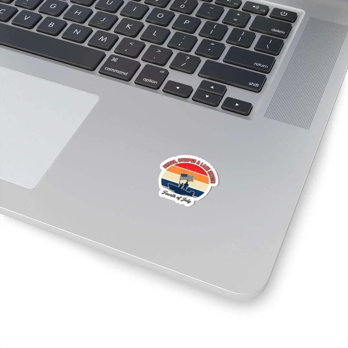 Stars & Stripes Lake Nights Sticker | 4th of July, vintage Americana Printify