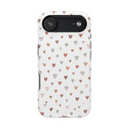 Heart Doodle Shockproof Phone Case — Cute Neutral Tiny Hearts Design Printify