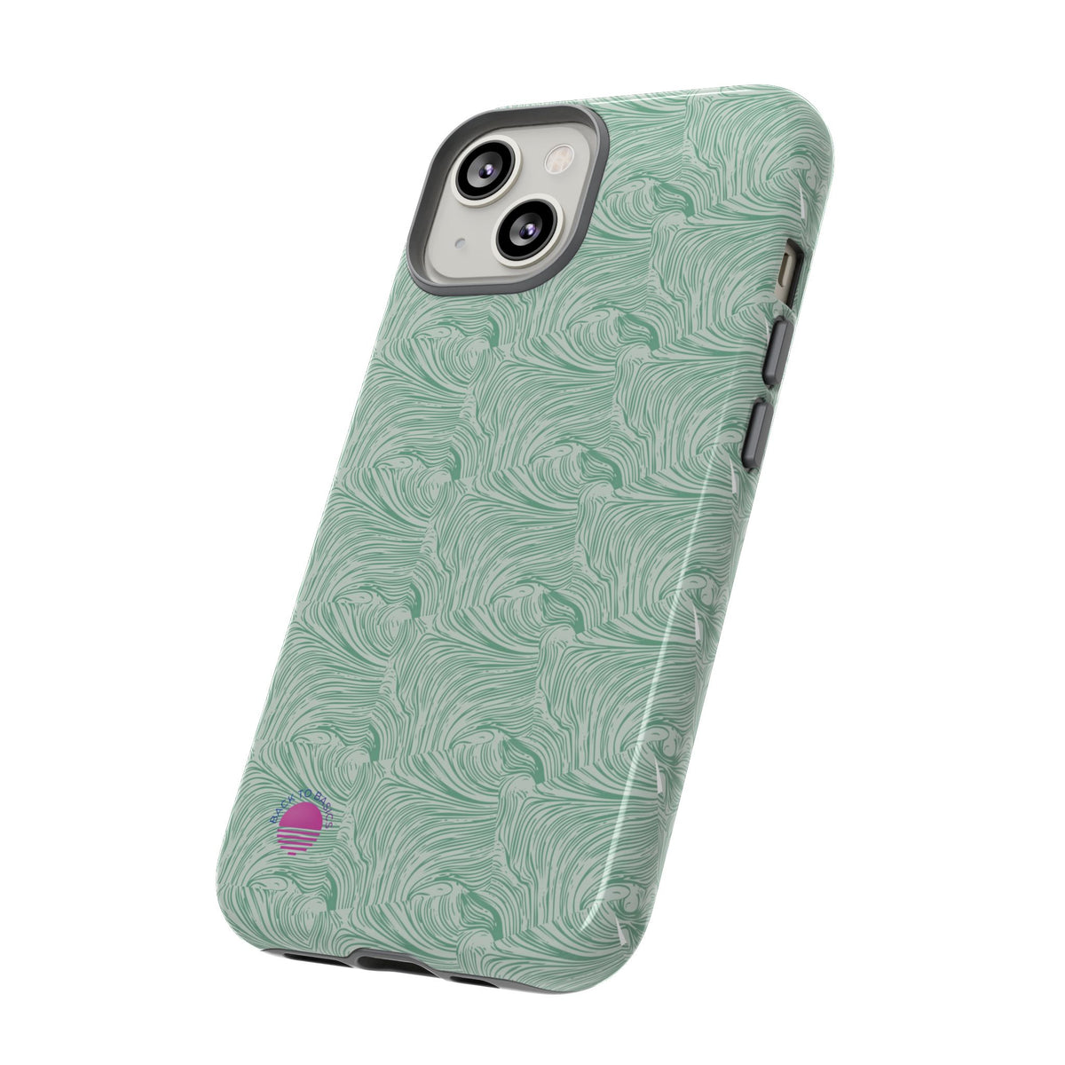 All over print Green pastel whirls iphone case