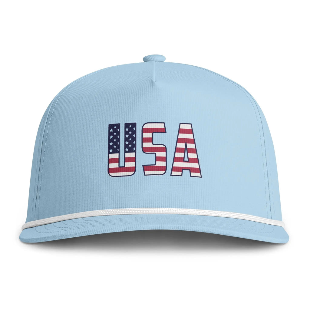 USA Rope Cap — Embroidered American Flag Baseball Hat Printify
