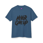 Motivational Unisex Heavyweight Tee - 'Never Give Up' Printify