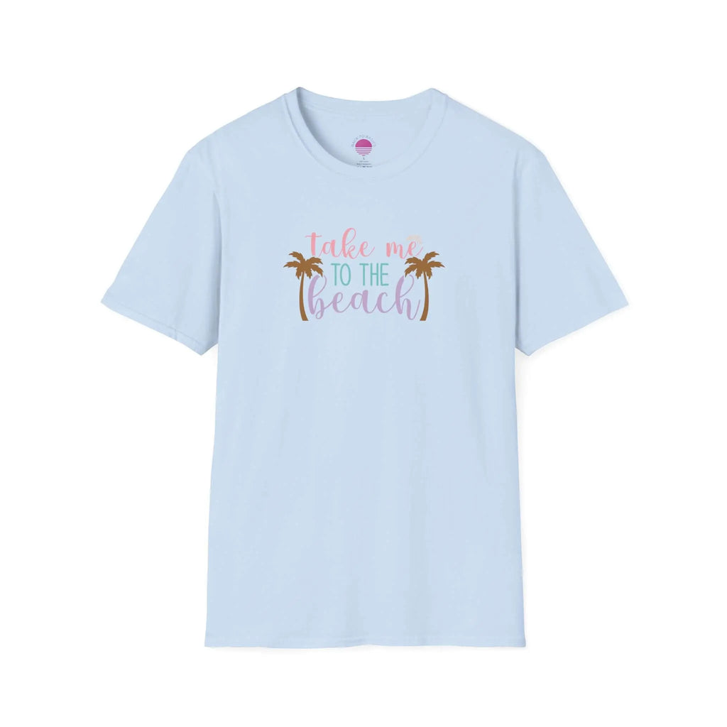 Take Me to the Beach Pastel Palm T-Shirt Printify Back To Basics
