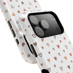 Heart Doodle Shockproof Phone Case — Cute Neutral Tiny Hearts Design Printify