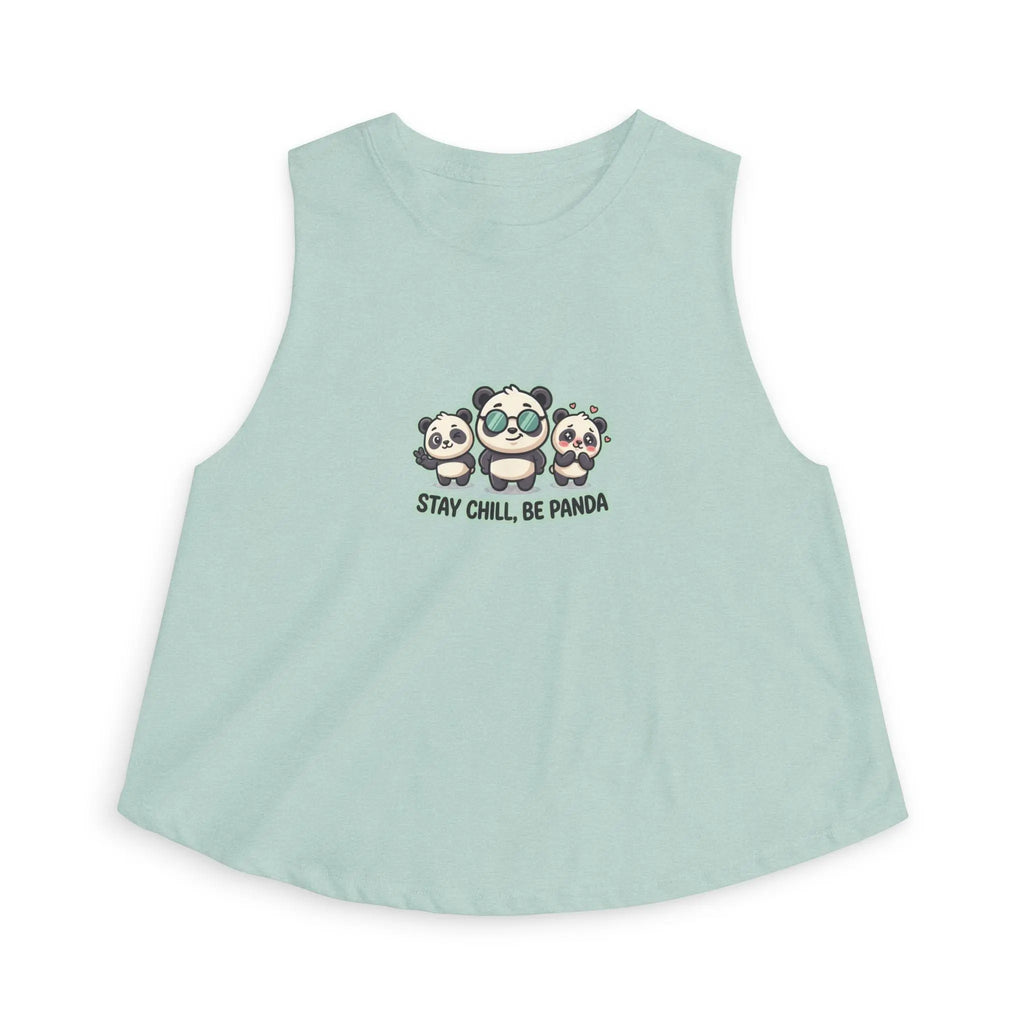 Stay Chill Be Panda Crop Top — Women's Cute Panda Graphic Printify