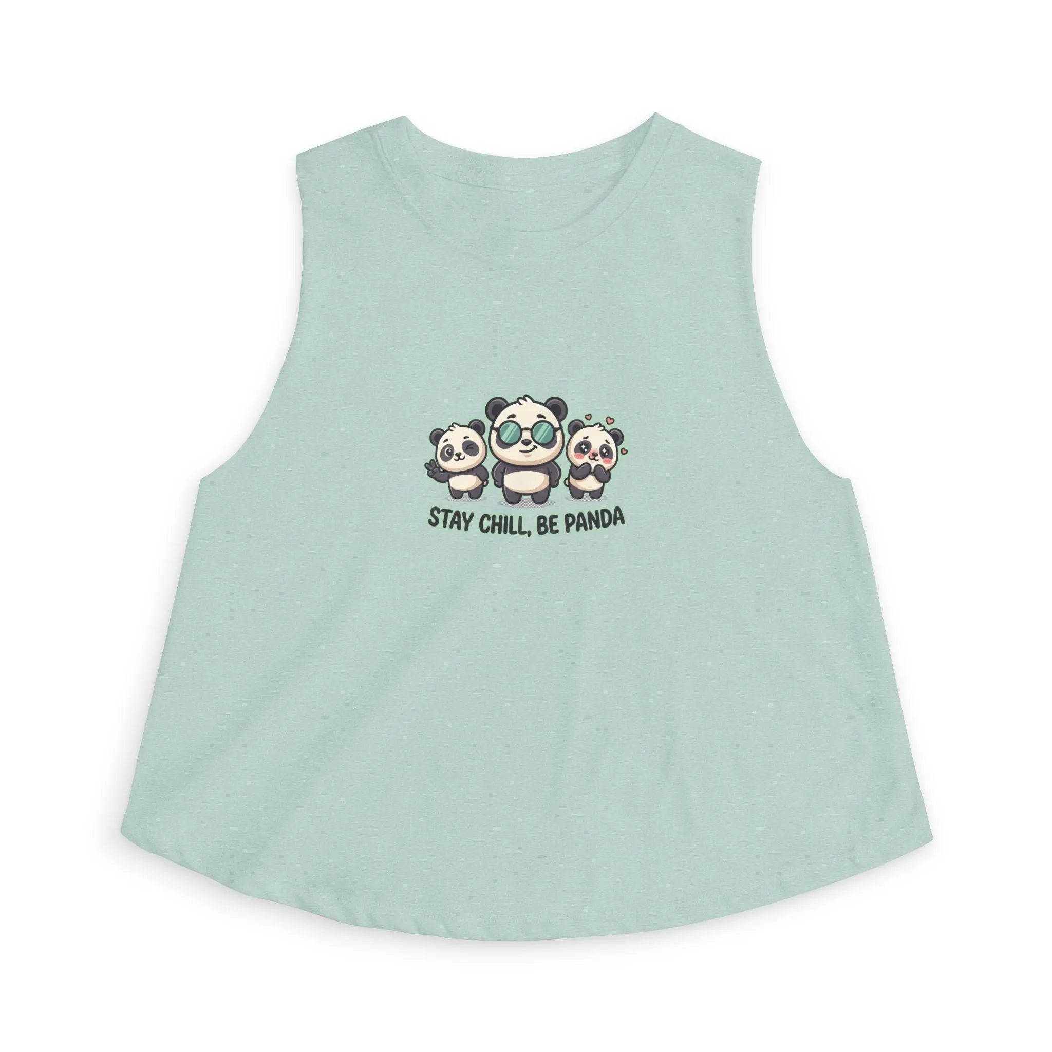 Stay Chill Be Panda Crop Top — Women's Cute Panda Graphic Printify
