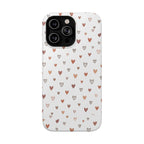 Heart Doodle Shockproof Phone Case — Cute Neutral Tiny Hearts Design Printify