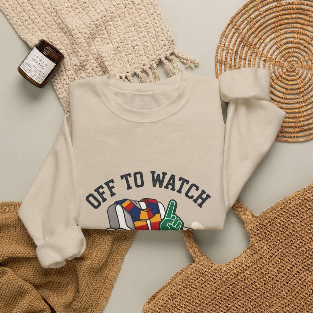 Off to Watch Crewneck Sweatshirt | Soccer Watch Party, Match-Day Outfit Printify