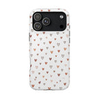 Heart Doodle Shockproof Phone Case — Cute Neutral Tiny Hearts Design Printify