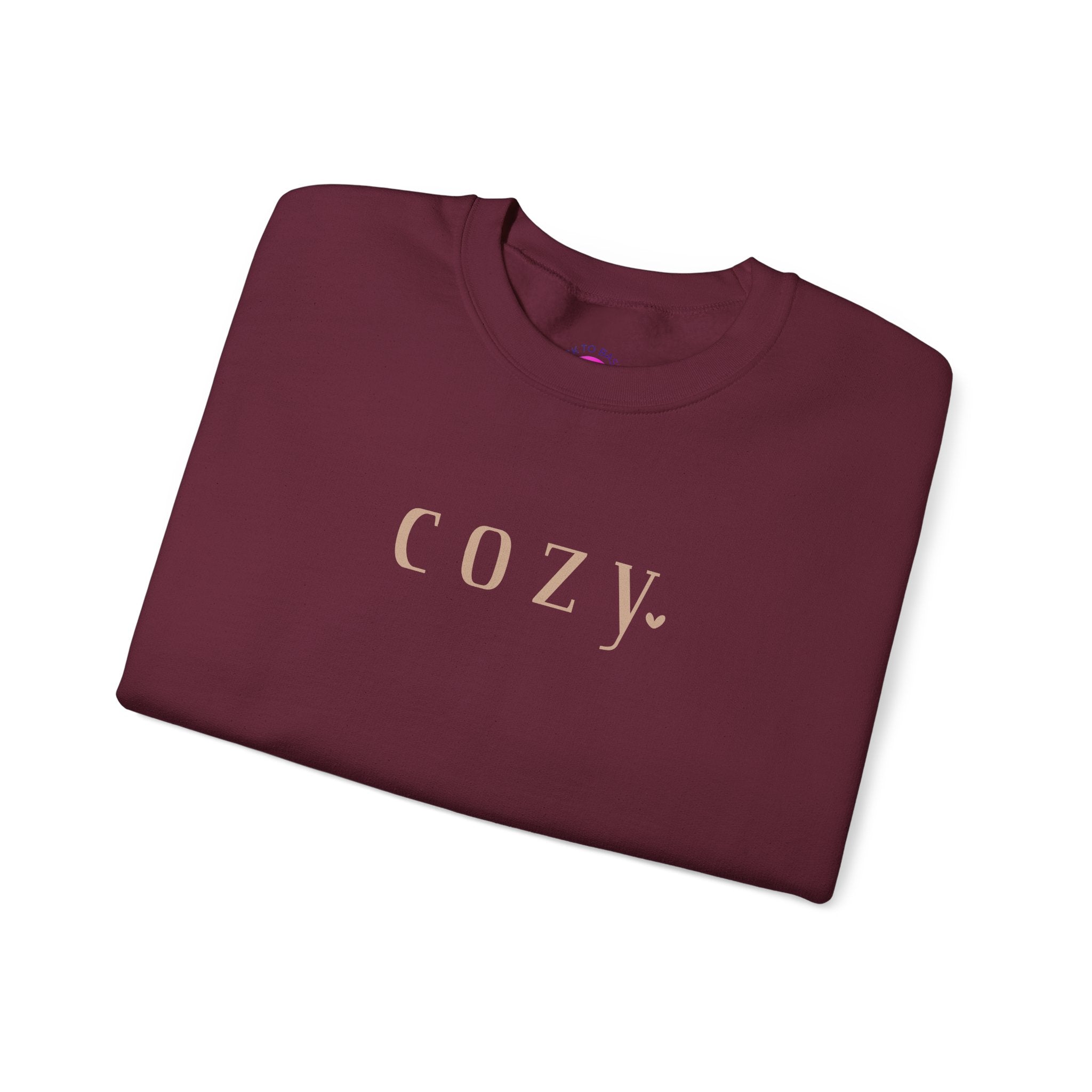 Cozy Crewneck Sweatshirt — Minimal 'COZY.' Soft White Pullover