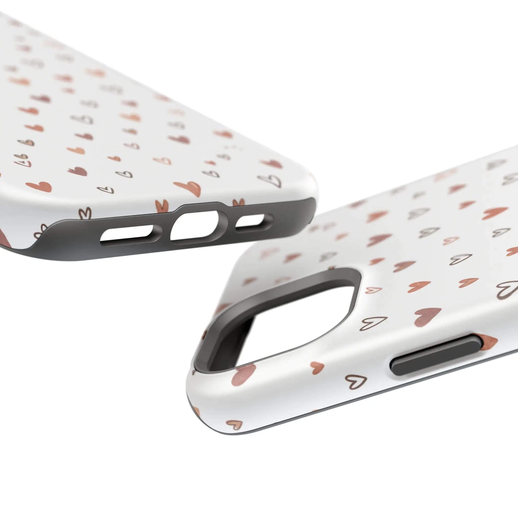 Heart Doodle Shockproof Phone Case — Cute Neutral Tiny Hearts Design Printify