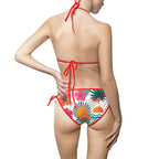 Tropical Floral Bikini Swimsuit — Women's Tie-Side Triangle Swimwear Printify