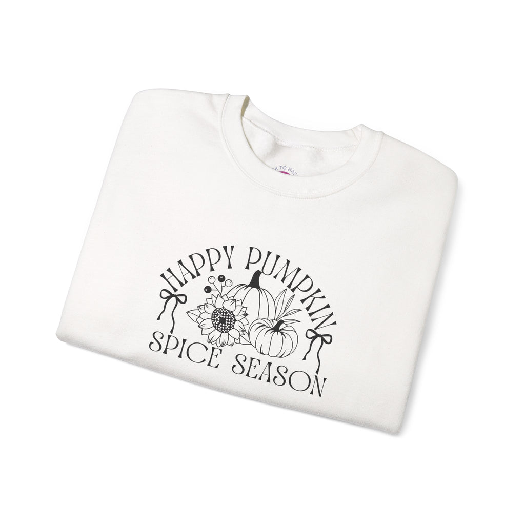 Fall Vibes Crewneck Sweatshirt — 'Happy Pumpkin' Spice Season Bonfires, Sweaters & Hayrides
