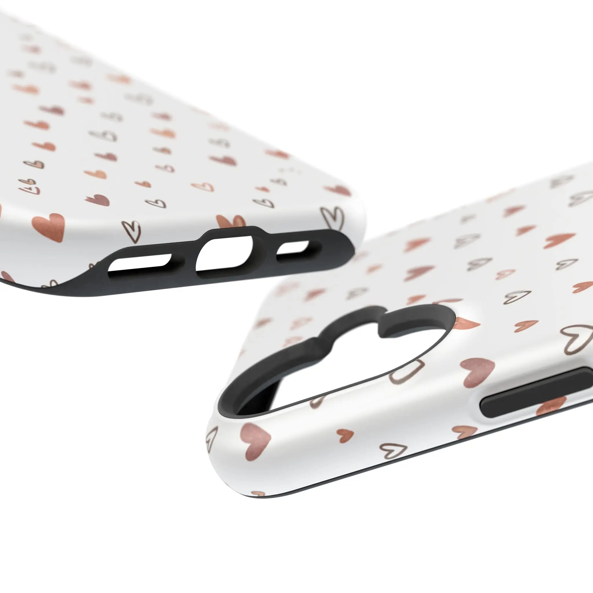Heart Doodle Shockproof Phone Case — Cute Neutral Tiny Hearts Design Printify