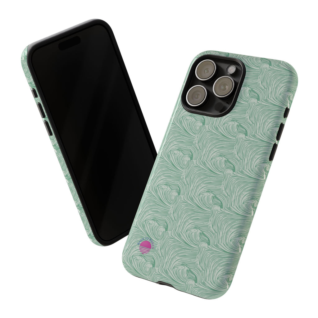 All over print Green pastel whirls iphone case