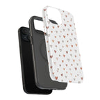 Heart Doodle Shockproof Phone Case — Cute Neutral Tiny Hearts Design Printify
