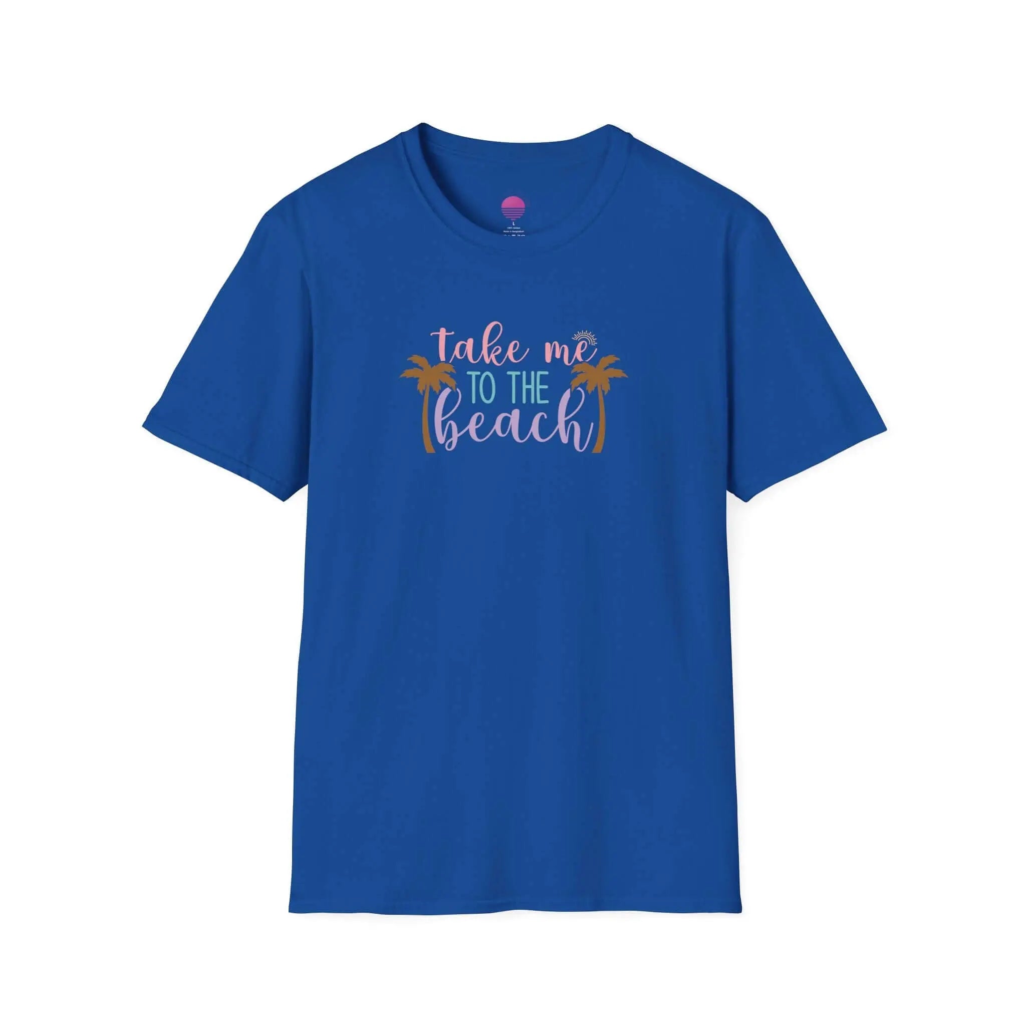 Take Me to the Beach Pastel Palm T-Shirt Printify Back To Basics