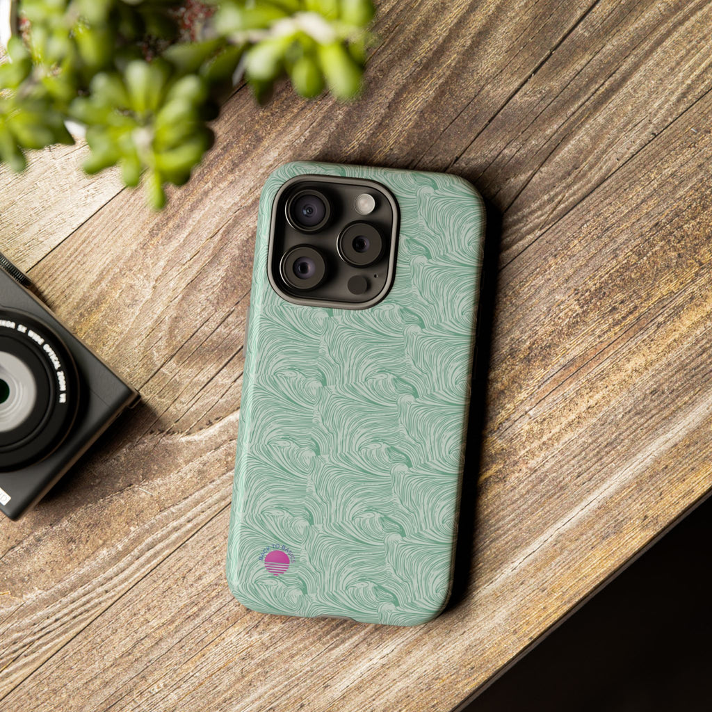 All over print Green pastel whirls iphone case