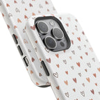 Heart Doodle Shockproof Phone Case — Cute Neutral Tiny Hearts Design Printify