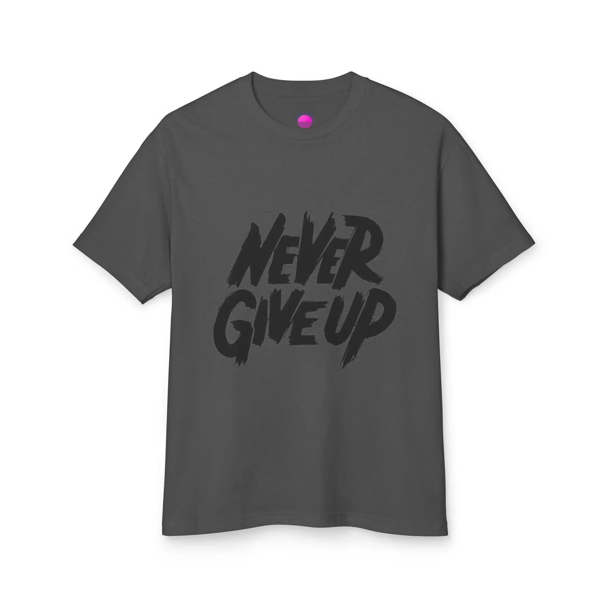 Motivational Unisex Heavyweight Tee - 'Never Give Up' Printify