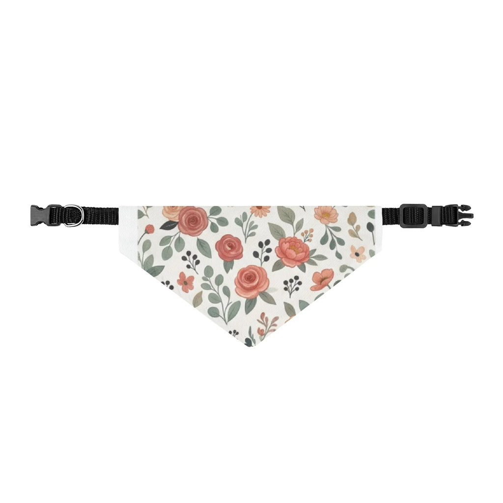 Floral Clip-On Pet Bandana - Soft Rose Garden Dog & Cat Accessory Printify