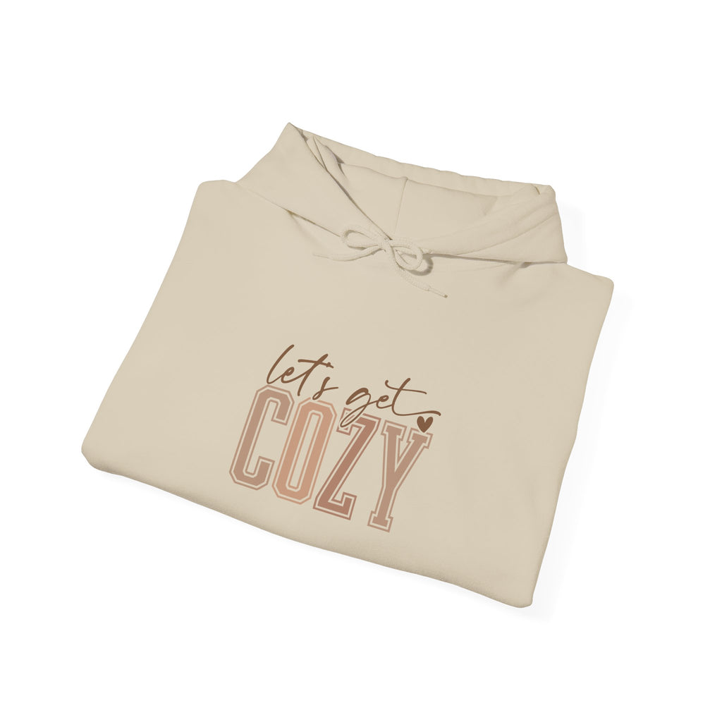 Let’s Get Cozy Hoodie with “Tis the Season to Be Cozy” on the back Soft Holiday Pullover