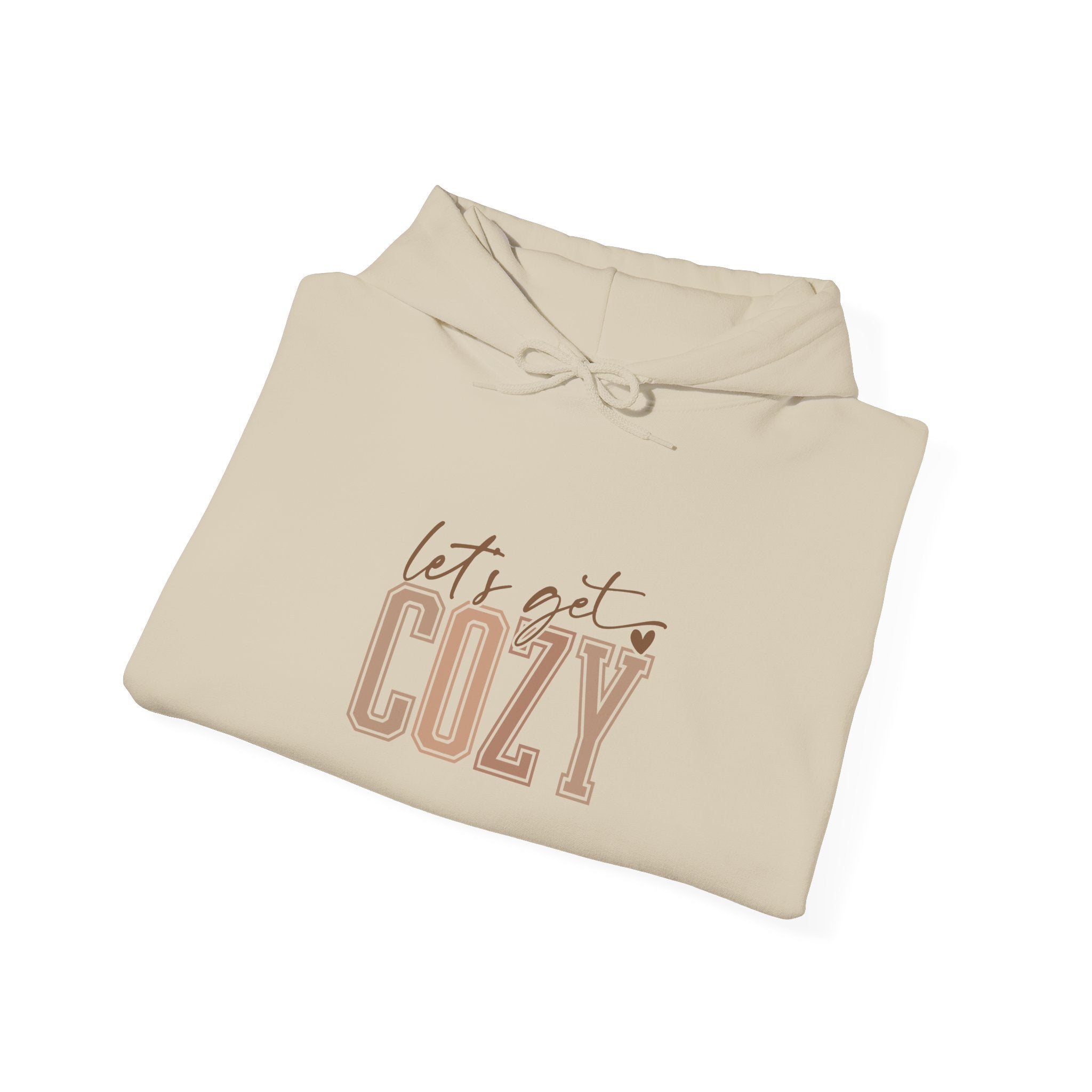 Let’s Get Cozy Hoodie with “Tis the Season to Be Cozy” on the back Soft Holiday Pullover