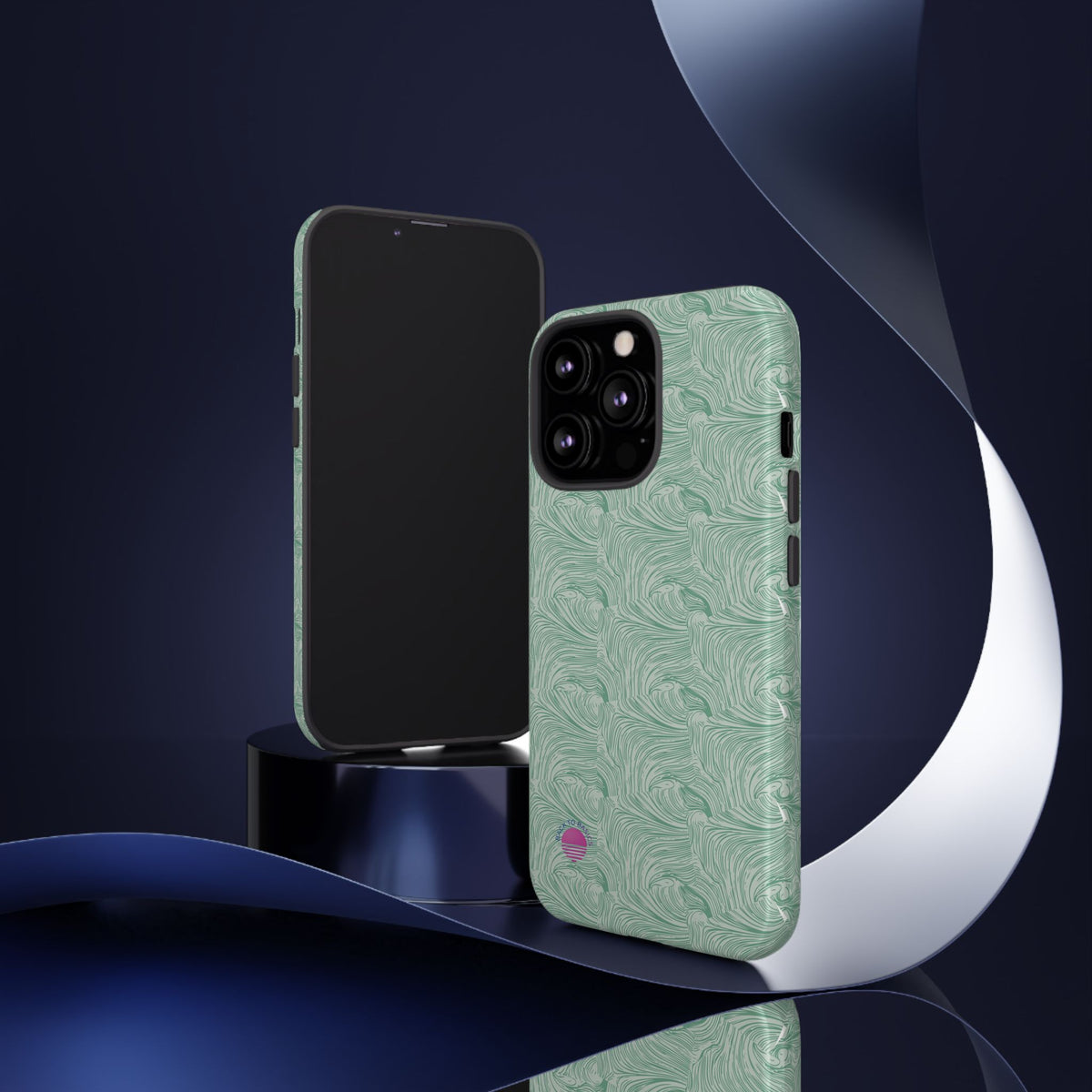 All over print Green pastel whirls iphone case