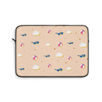 Beach Pattern Laptop Sleeve — Sunglasses, Beach Balls & Clouds Design