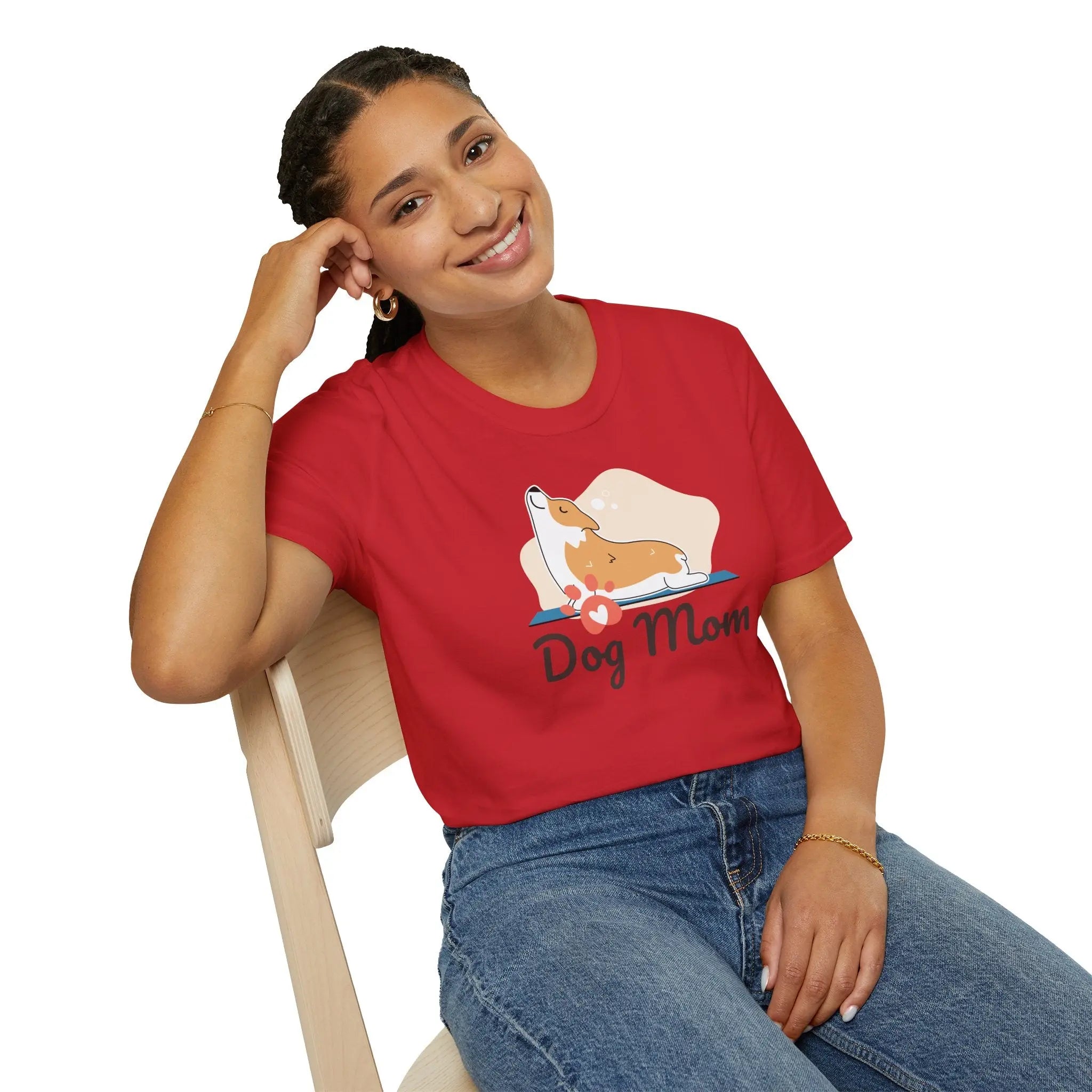 Dog Mom T-Shirt — Colorful Paw Print Tee for Pet Lovers Printify