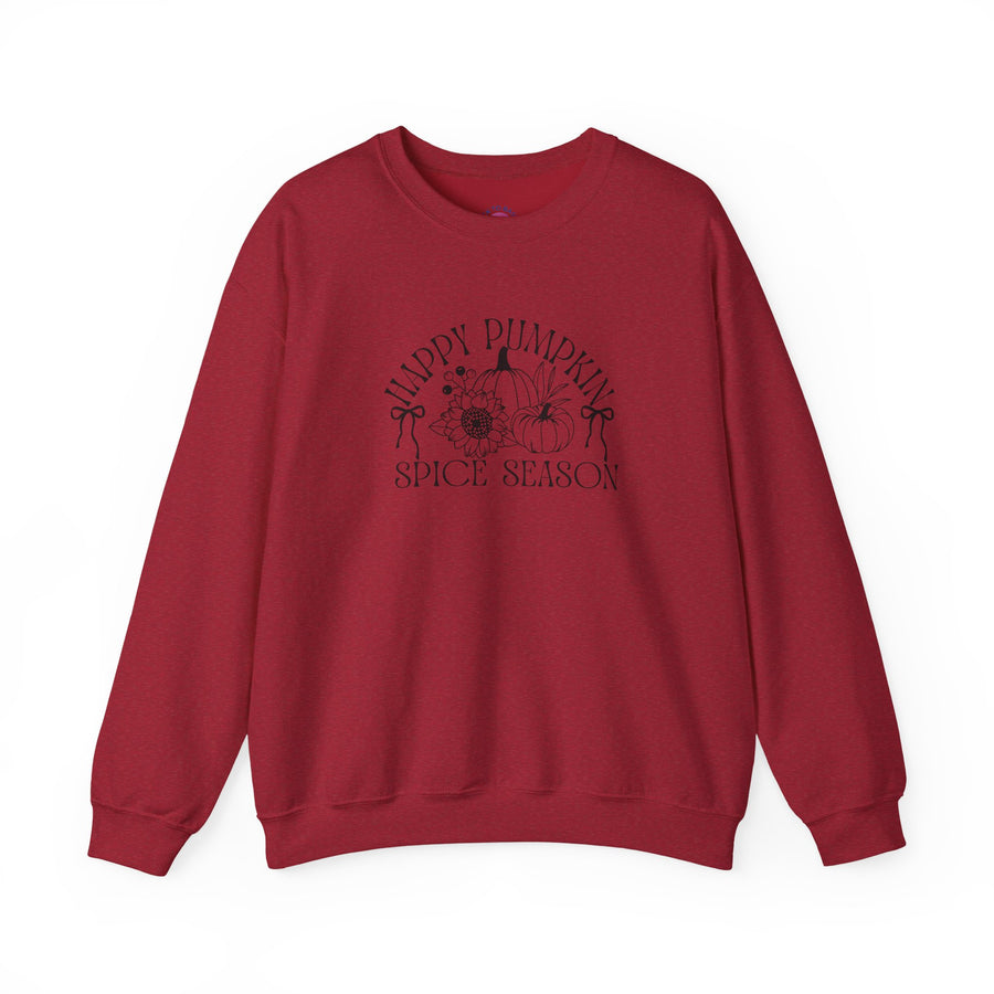 Fall Vibes Crewneck Sweatshirt — 'Happy Pumpkin' Spice Season Bonfires, Sweaters & Hayrides