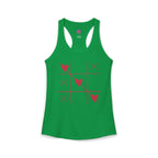 Heart Tic Tac Toe Women’s Racerback Tank — Cute Valentine’s Game Tee