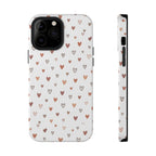 Heart Doodle Shockproof Phone Case — Cute Neutral Tiny Hearts Design Printify