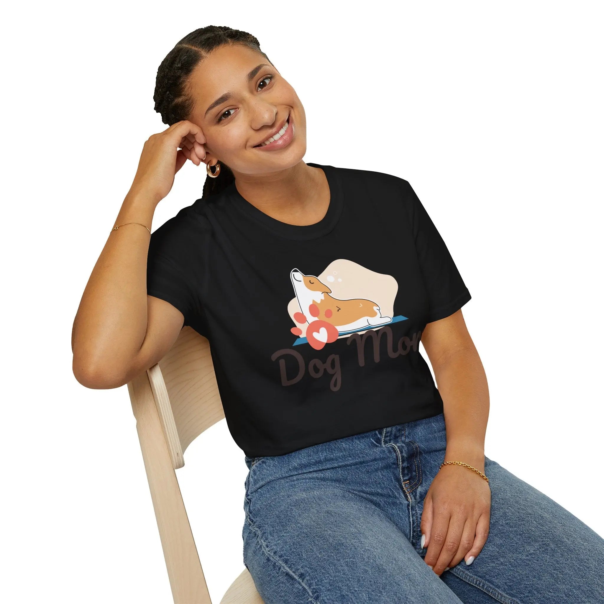 Dog Mom T-Shirt — Colorful Paw Print Tee for Pet Lovers Printify