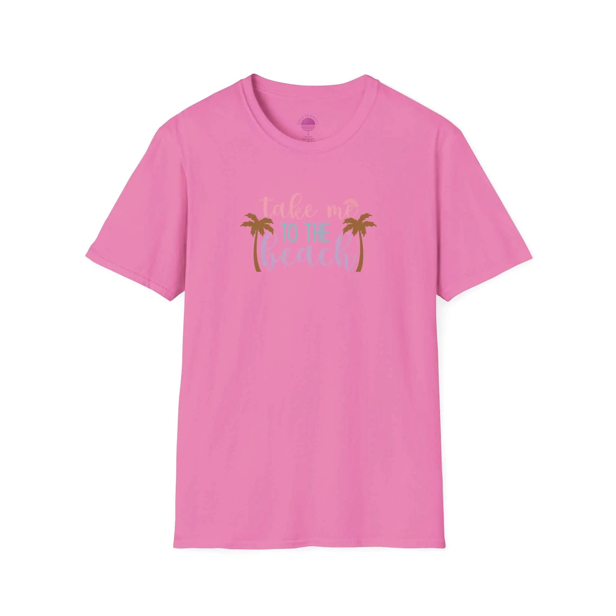 Take Me to the Beach Pastel Palm T-Shirt Printify Back To Basics